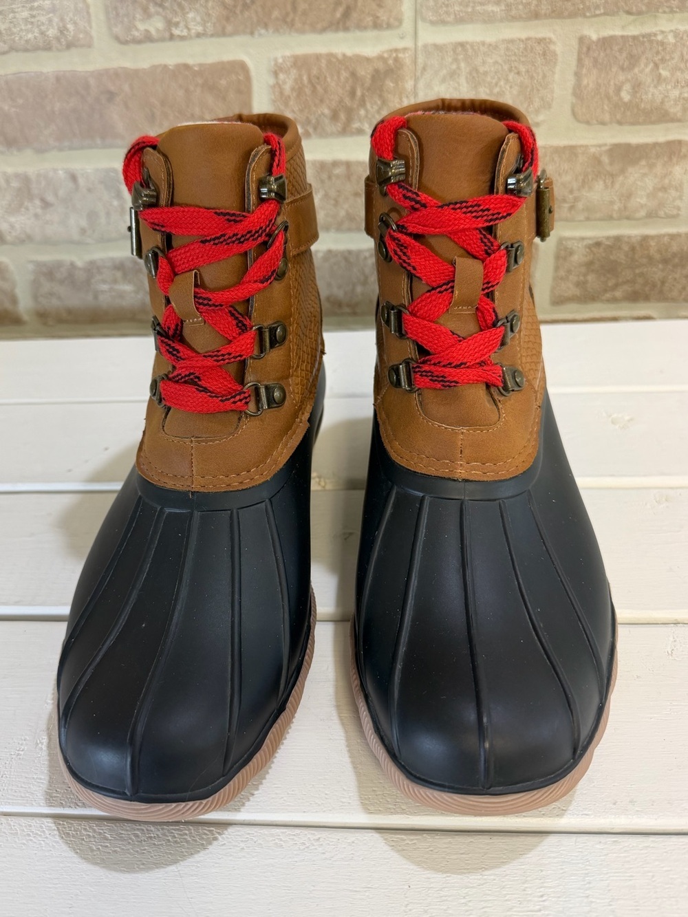 Maurices Jade Duck Boots Women’s Size 8 Brown Black Waterproof Rain Snow Hiking - Picture 2 of 10